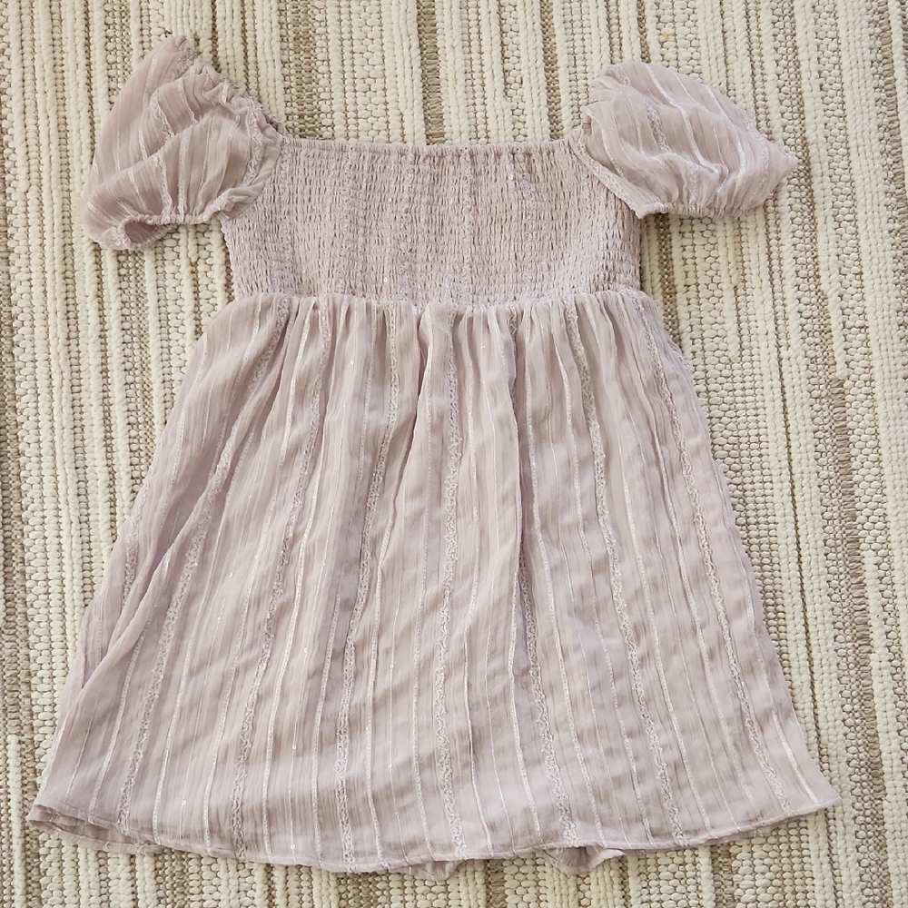 Altar'd State Smocked Dress in Soft Mauve